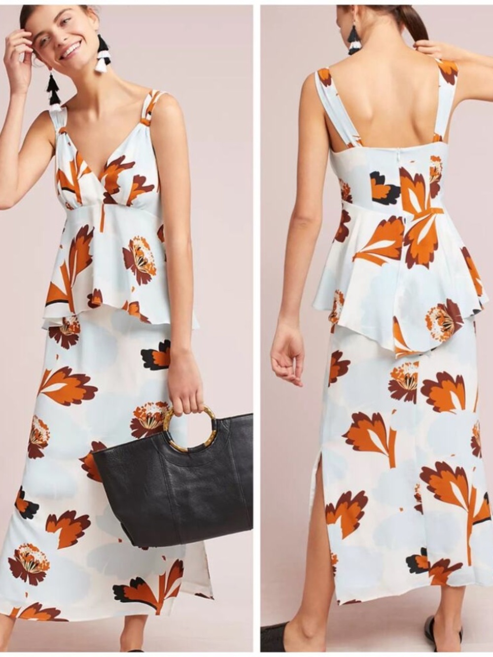 Women's Anthropologie Postmark Pamela Floral Silk Maxi Dress-8